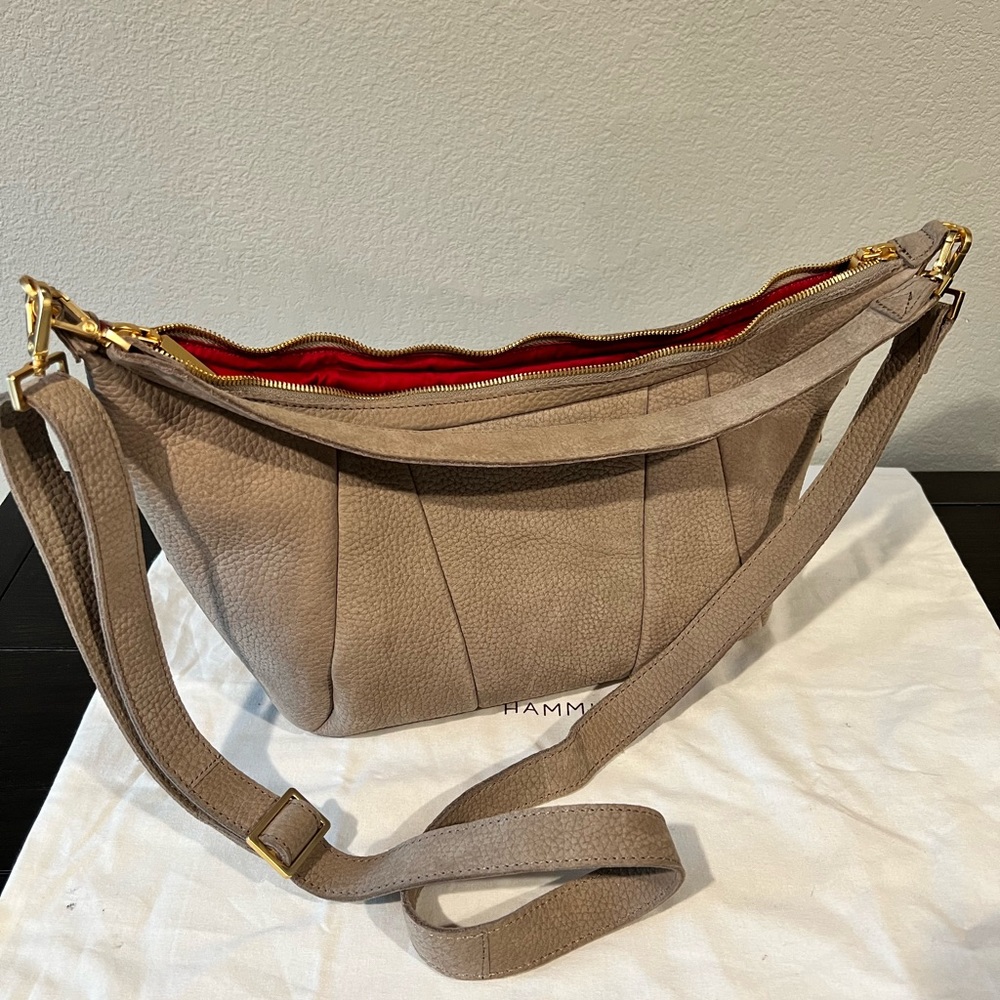 Hammitt Tan Shoulder Bag with Red Interior